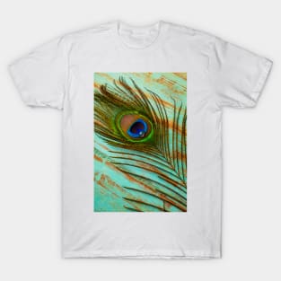 Peacock Feather With Dew Drop T-Shirt